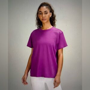 Lululemon All Yours Cotton T-Shirt Color Vivid Plum Size 2